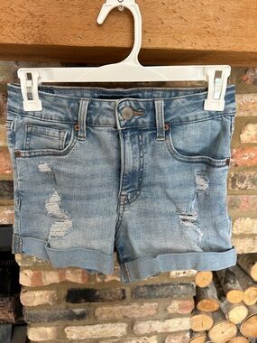 Aeropostale Light Wash Distressed Denim Shorts
